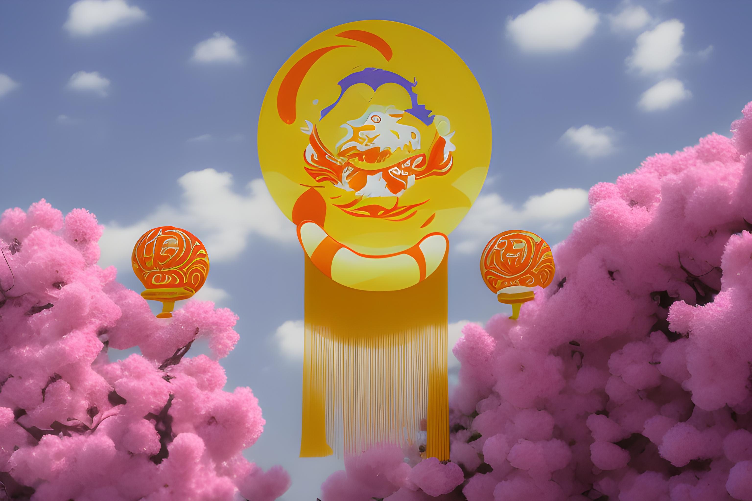 夕阳下的樱花树，飘下樱花花瓣，一个可爱的小女生坐在长凳上，要背影的景象，日式风格，电脑壁纸